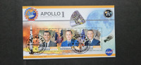 Apollo 1, vesolje - Burkina Faso 2023 - blok 3 znamk, žigosan (Rafl01)