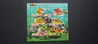 eksotične ribe - Čad 2011 - blok 6 znamk, žigosan (Rafl01)