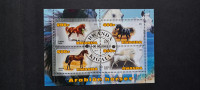 konji - Ruanda 2013 - blok 4 znamk, žigosan (Rafl01)