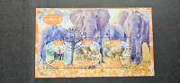 sloni - Gabon 2020 - blok 3 znamk, žigosan (Rafl01)