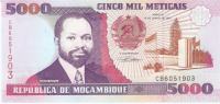 BANKOVEC 5000 ESCUDOS P136,137 (MOZAMBIK)1991,UNC