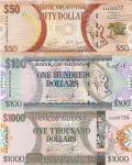 BANKOVEC ŠE 50-2016,100-2009 DOLLARS (GVAJANA)UNC
