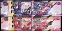 KENIJA Kenya 50 in 100 Shillings / šilingov 2019, UNC, P-52 & 53