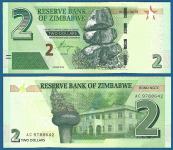 ZIMBABWE 2 dollars 2016 UNC