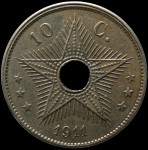 LaZooRo: Belgijski Kongo 10 Centimes 1911 XF / UNC