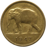 LaZooRo: Belgijski Kongo 2 Francs 1947 XF
