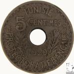 LaZooRo: Tunizija 5 Centimes 1920 XF