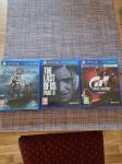 Prodam paket 3 iger za Playstation 4 Last of us2, God of War, GTsport