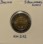 Bolivija 5 Bolivianos 2001
