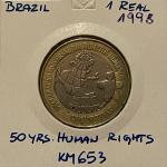 Brazilija 1 Real 1998- Human Rights