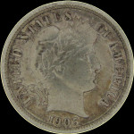 LaZooRo: Združene države 10 Cents 1 dime 1905 S XF / UNC  - srebro