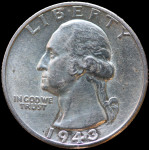 LaZooRo: Združene države 25 centov 1/4 dolarja 1943 UNC - srebro