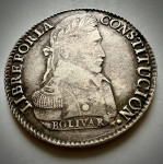 SREBRNIK Bolivija 8 soles 1840 Simon Bolivar (otaku)