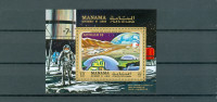Manama 1970 vesolje Apollo 13 blok MNH**