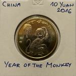 Kitajska 10 Yuan 2016-Year of Monkey