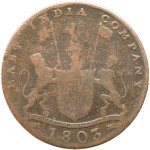 LaZooRo: British India Madras 10 Cash 1803 F / VF