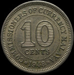 LaZooRo: Malaya 10 Cents 1948 XF / UNC