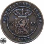 LaZooRo: Nizozemska vzhodna Indija 1 Cent 1858 XF