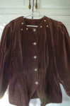 Vintage rjava jakna, gladek žamet, podložena