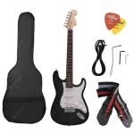 Kitara Stratocaster NOVO - črna, z dodatki in ojačevalcem