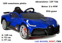 Bugatti Divo, 12V, EVA gume (LAKIRAN rdeč, moder, črn)