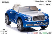 Otroški avto Bentley Mulsanne 12V (bel, moder, rdeč, črn, zelen)