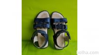 NARAVNO USNJE: Dekliški sandali perl svetleči modri z bleščicami št 29