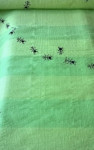 otroška bombažna preproga zelena in mravljice