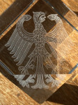 Signiran steklen nemški grb - 1990