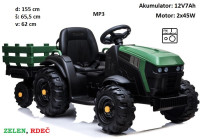 Otroški traktor na akumulator 12V BDM0925 (zelen ali rdeč) EVA gume