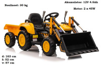 Otroški traktor na akumulator 12V in prikolico (BW-X002A)