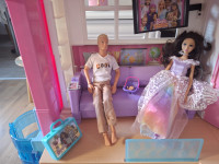 Barbie sanjska hiša s punčkami, dodatki. Podarim Barbie kamper