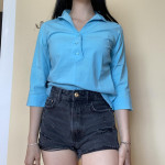 Modra Nara Camicie tričetrt srajca Xs/S