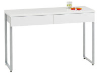 Pisalna miza - bela, visoki sijaj, s predali