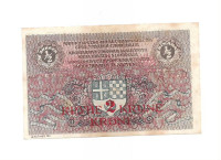 1/2 dinar overprint 2 krone 1919 odlična