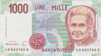 BANK.1000 LIRE P114a.1 "MARIA MONTESSORI" (ITALIJA)1990.aUNC