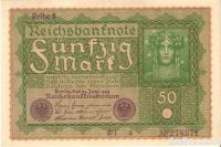BANK.50 MARK P66/1 "REICH 1" (NEMŠKI REICH NEMČIJA) 1919 UNC