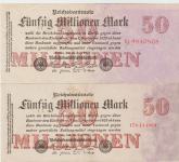 BANKOVEC 50000000 50-MILLIONEN MARK P98.1,P98.2(REICH NEMČIJA)1923.XF