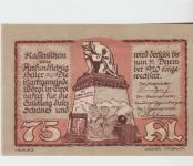 BANKOVEC 75 HELLER not geld WORGL na TIROLSKEM (AVSTRIJA) 1920.UNC