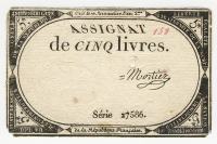 Bankovec iz časa francoske revolucije, 1789–1799, Francija