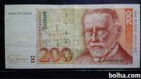 Bankovec Nemčija BRD 200 Mark 2 Januar 1989 XF