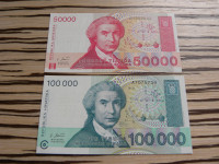Hrvaška 50000 + 100000 HRD 1993 - UNC