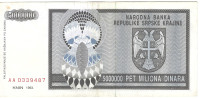HRVAŠKA KNIN P-R11 5000000 dinara 1993