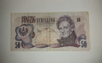 Prodam bankovec 50 avstrijskih šilingov.