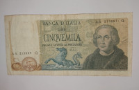Prodam bankovec 5000 italijanskih lir 1973