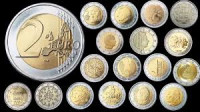 2 € spominski kovanci UNC in iz obtoka po 2,3 eur, €, evro, eura, euro