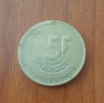 Belgija 5 frank 1986