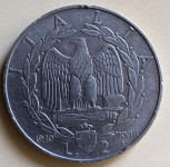 Kovanec 2 liri leto 1941 in drugi italijanski kovanci