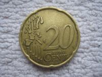 Kovanec 20 centov Italija 2002 z napakami