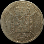 LaZooRo: Belgija 1 Franc 1867 VF/ XF - srebro